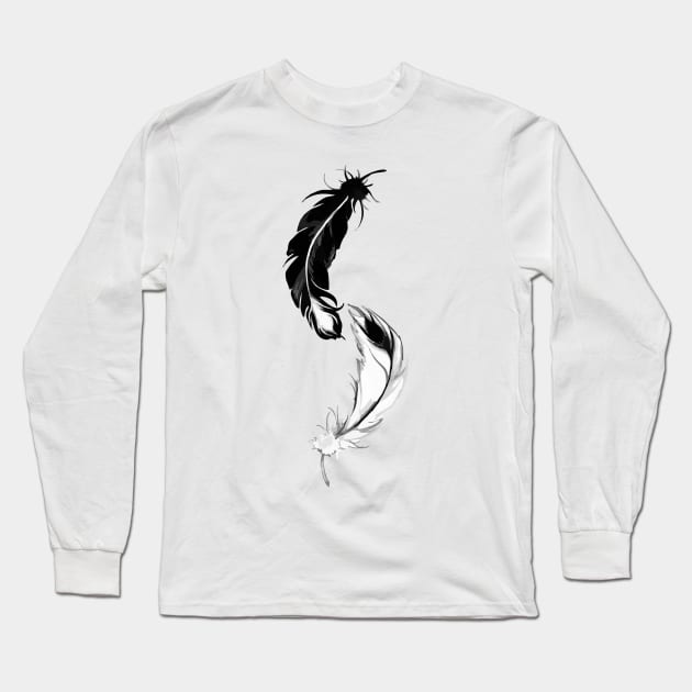 Bird Feather Long Sleeve T-Shirt by hitext